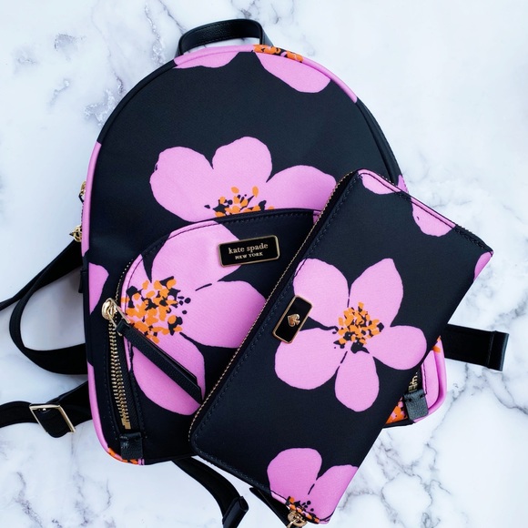 🌸BUNDLE Kate spade Backpack wallet Floral - Picture 2 of 7